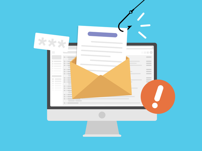 Decorative image of monitor with fished email
