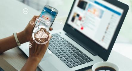 computer and cell phone image