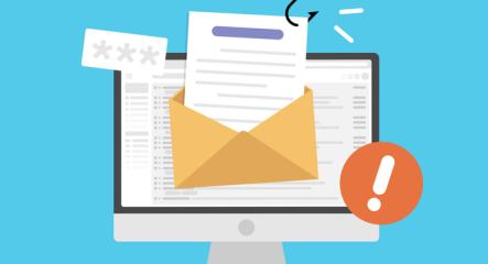 Decorative image of monitor with fished email