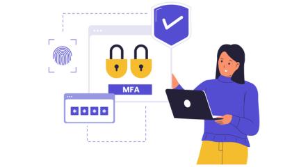 A Woman Using a Secure Login Process with Two Layers of Security to Protect Her Data and Account Access.